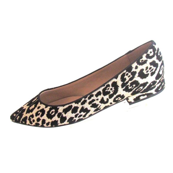 Designer Aldo Shimmer Animal Print Black /Silver Pointed Toe Flats Size  8.5 M - Picture 15 of 16